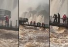 Cataratas do Iguaçu: vazão quase 8x acima da média ameaça passarela e mobiliza equipes