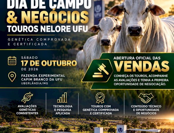 Gostaríamos de convidar a todos para o DIA DE CAMPO & NEGÓCIOS do Programa de Seleção Nelore UFU, celebrando 16 anos de genética, ciência e resultados para o seu rebanho!