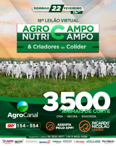 18º LEILÃO AGROCAMPO NUTRICAMPO E CRIADORES DE COLÍDER