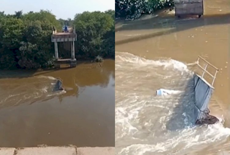 Caminhoneiro morre após ponte ceder e carreta cair no rio Taquari no Pantanal de MS
